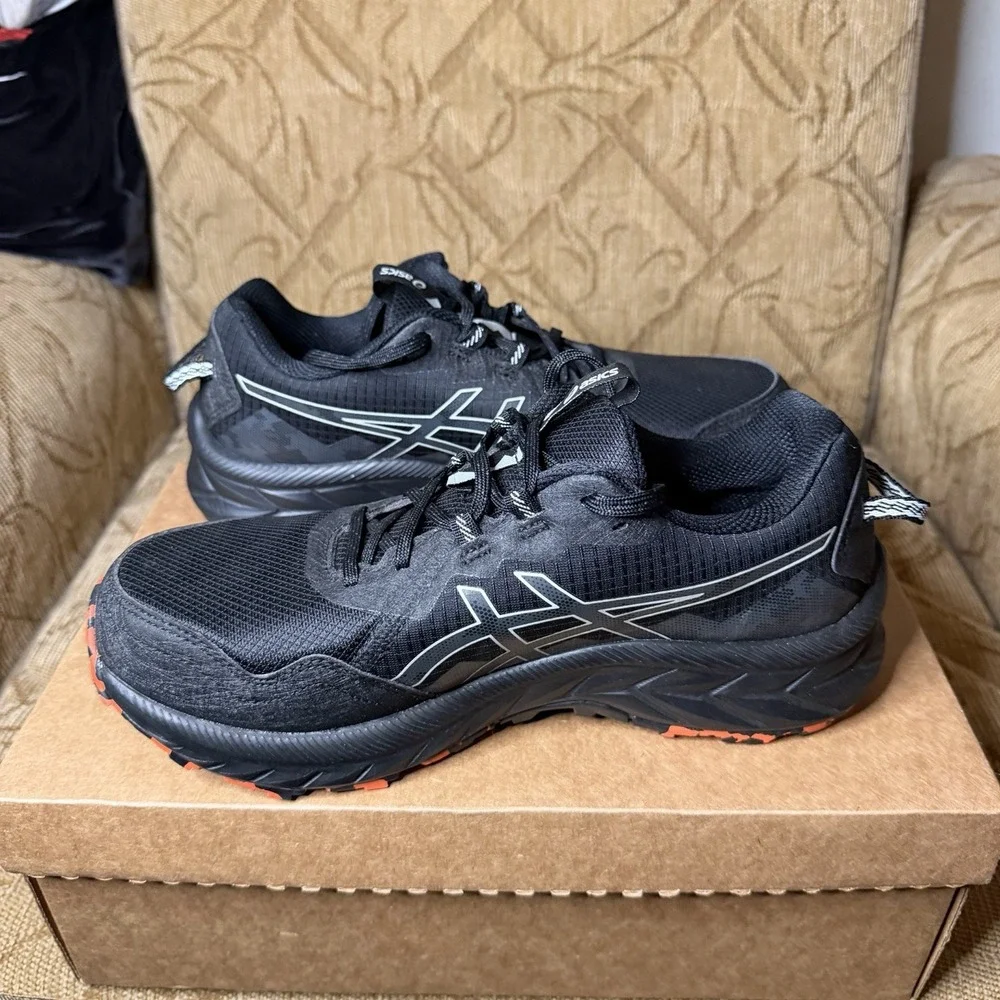 ASICS Gel-Venture 10 Midnight Black 1011B966 Men's Size 8 X-Wide Trail Shoes New